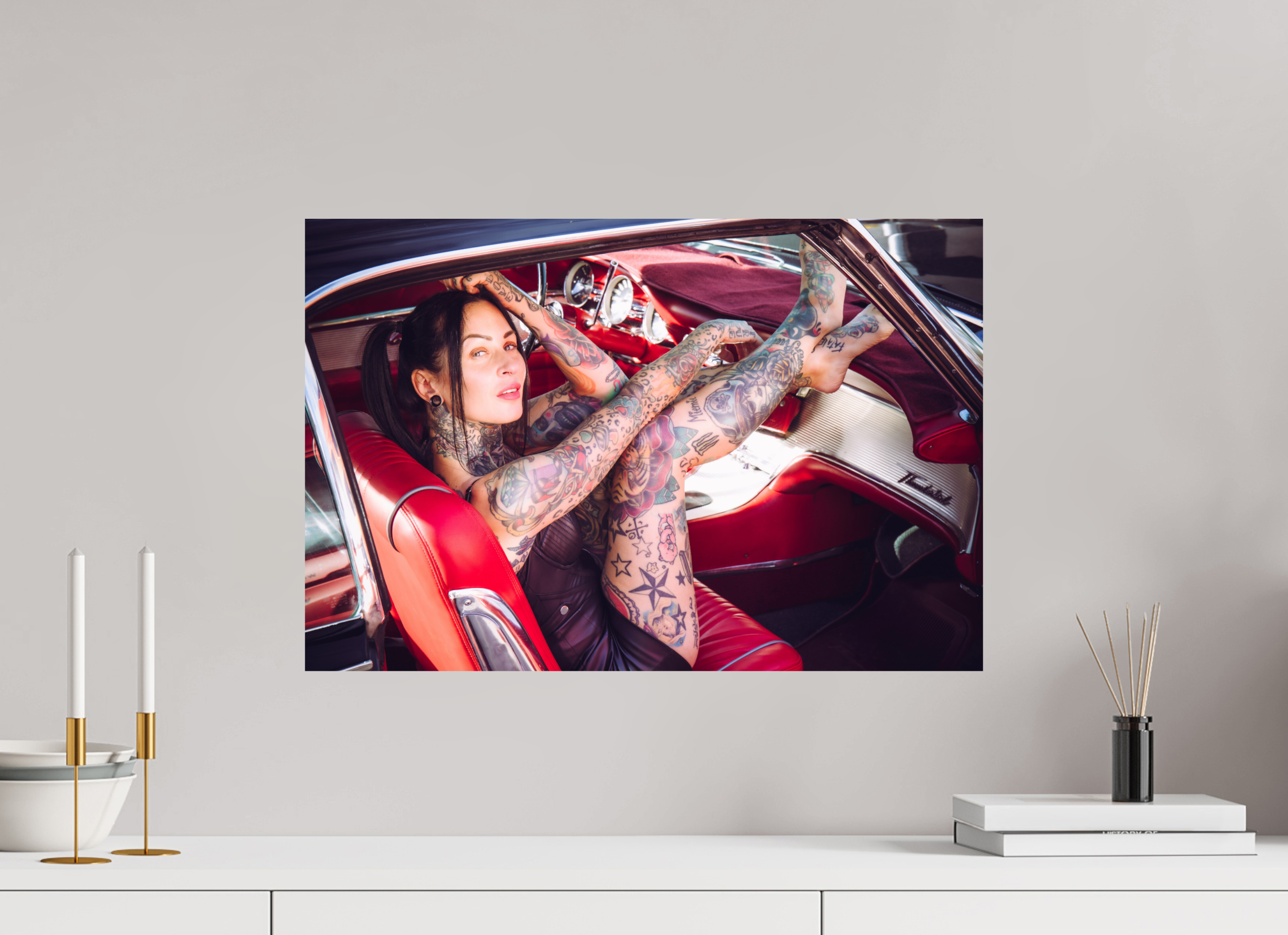 60 x 40 cm, Photo Print On Fuji Crystal DP II Femke Fatale Ford Thunderbird