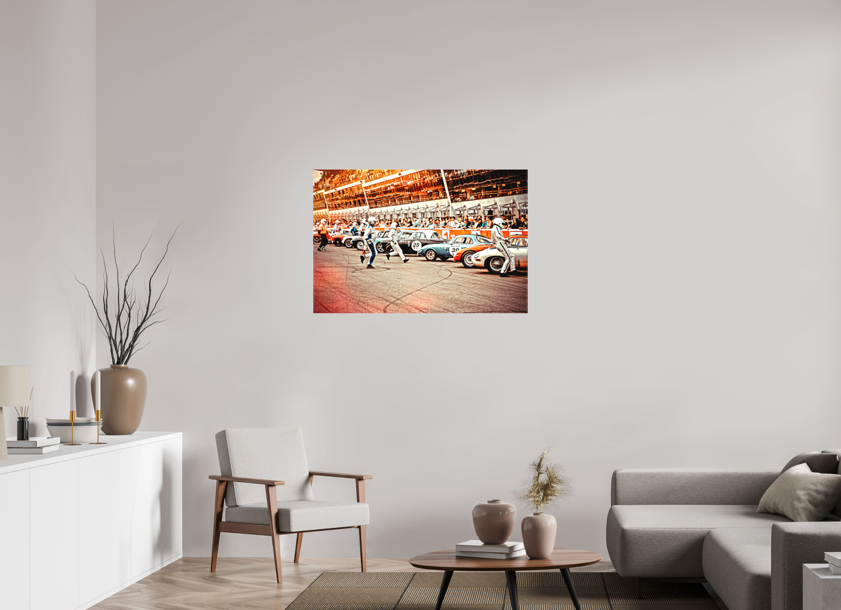 105 x 70 cm, Leinwand matt Le Mans - Start your Engines