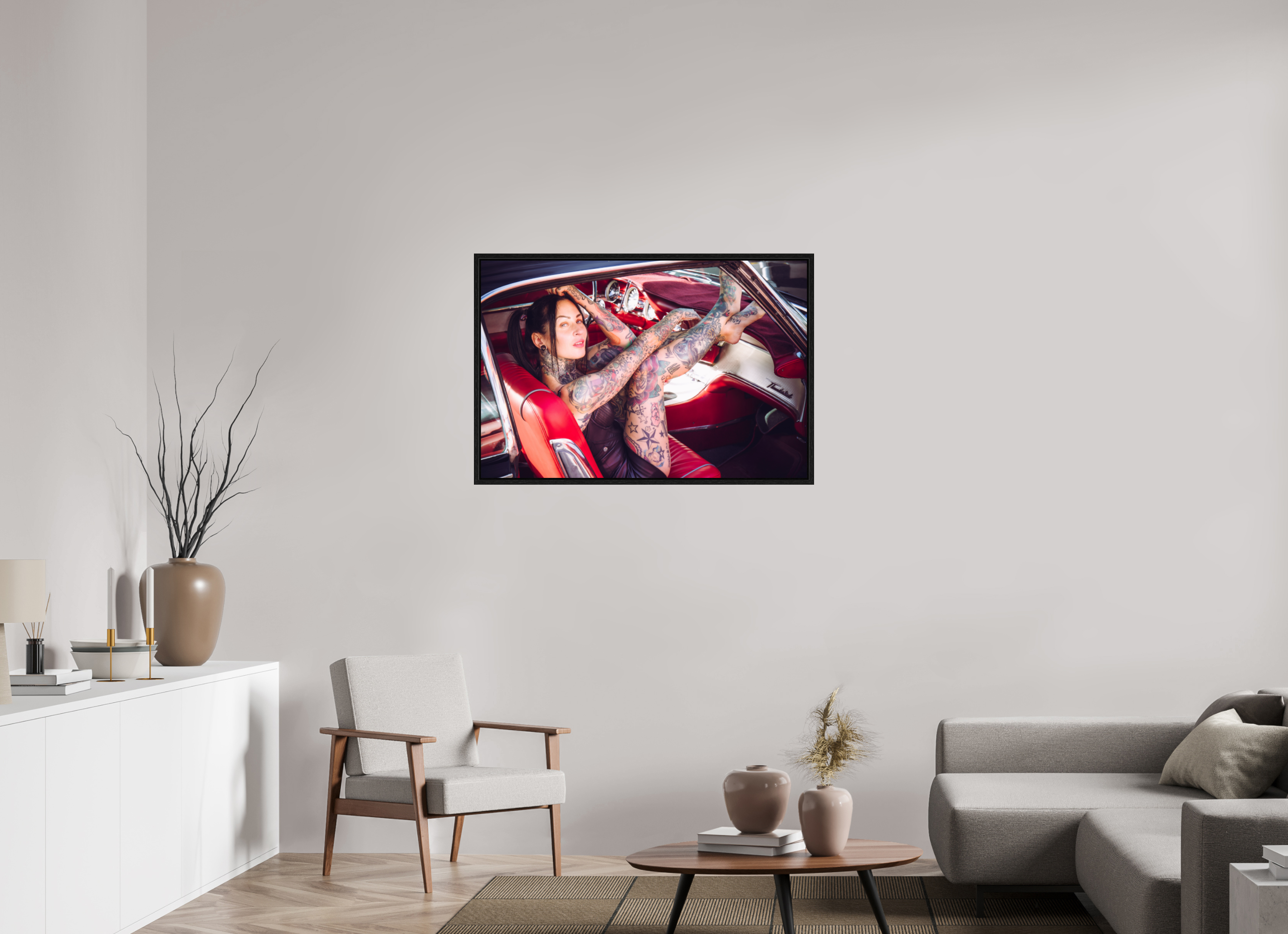 105 x 70 cm, Floater Frame Femke Fatale Ford Thunderbird