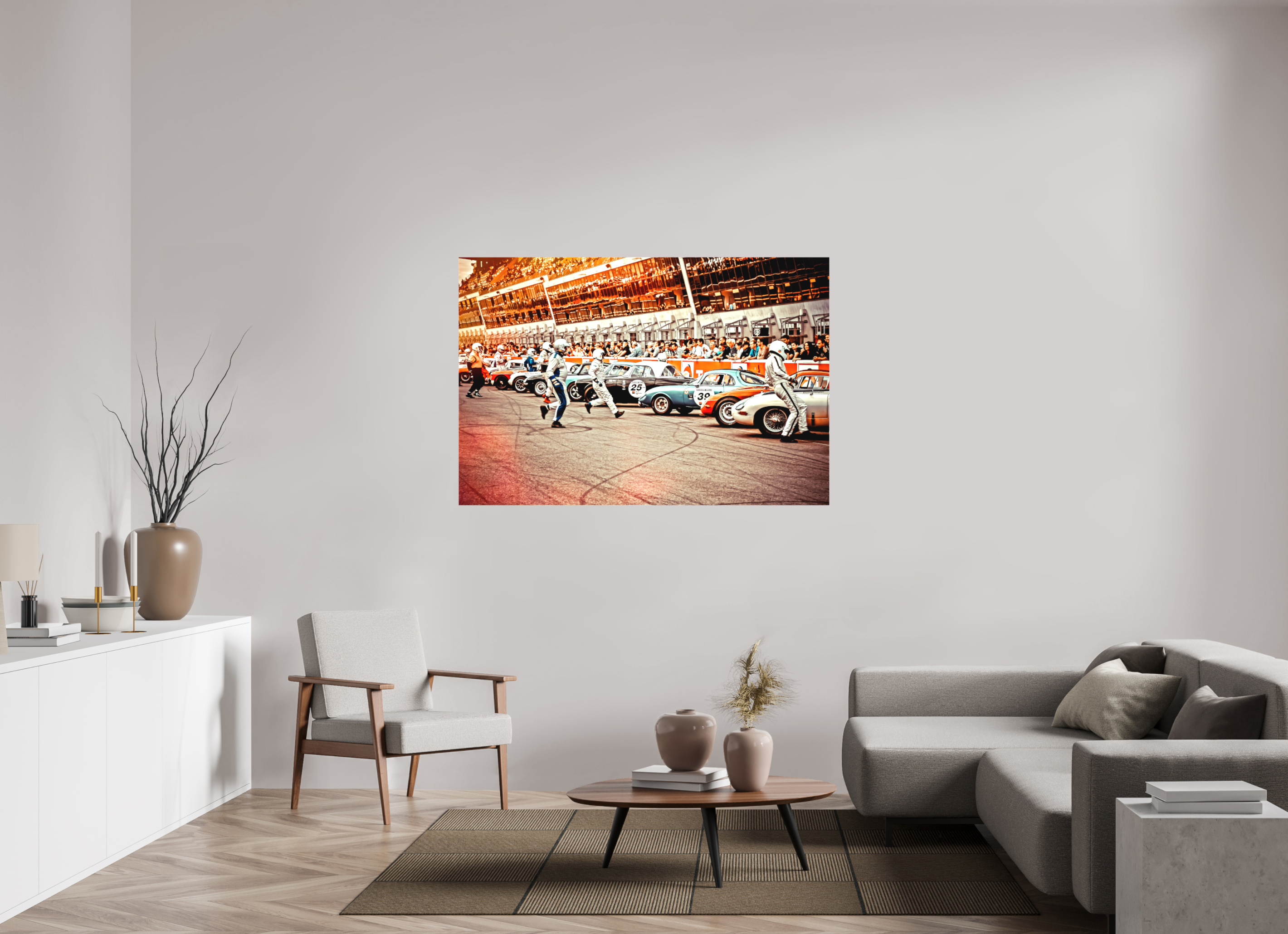 150 x 100 cm, Leinwand matt Le Mans - Start your Engines