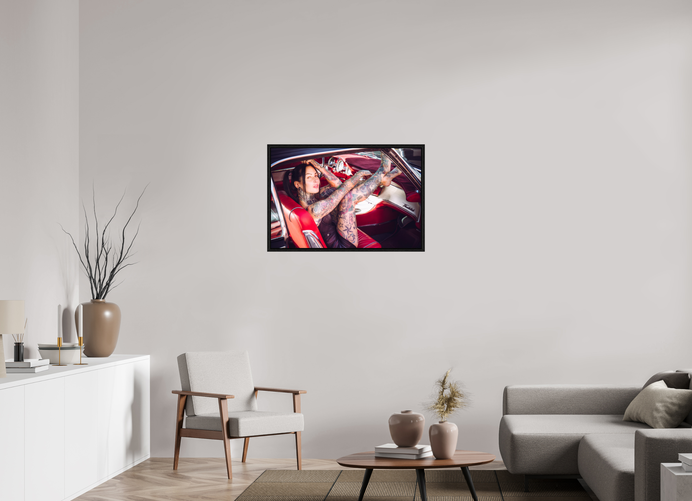 90 x 60 cm, Floater Frame Femke Fatale Ford Thunderbird