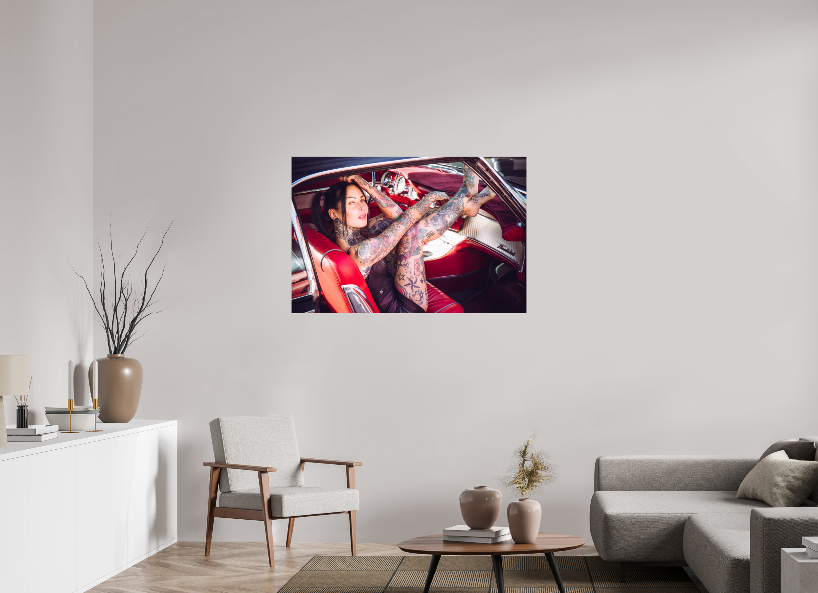 120 x 80 cm, Photo Print On Fuji Crystal DP II Femke Fatale Ford Thunderbird