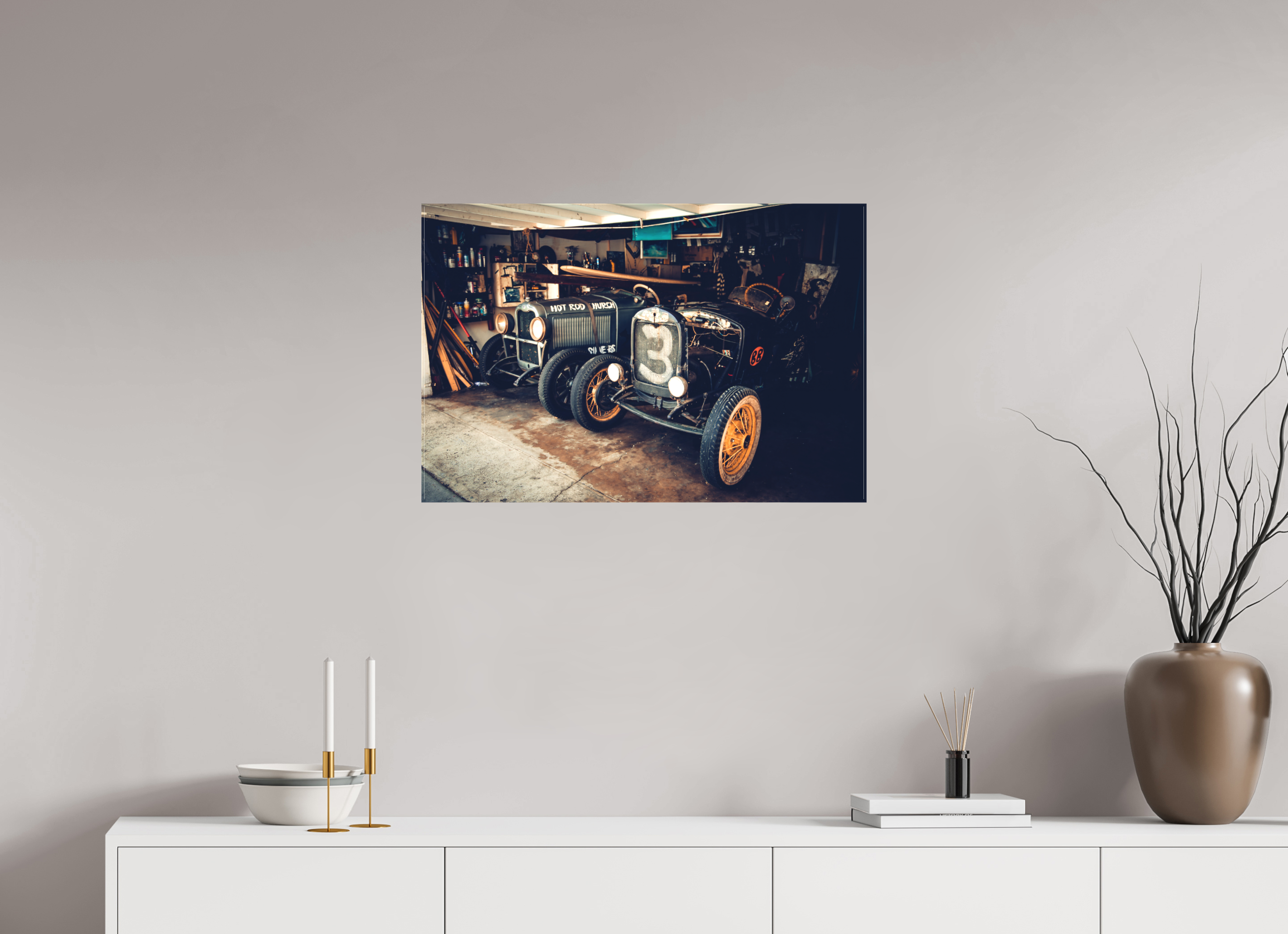 75 x 50 cm, Leinwand matt New York Garage