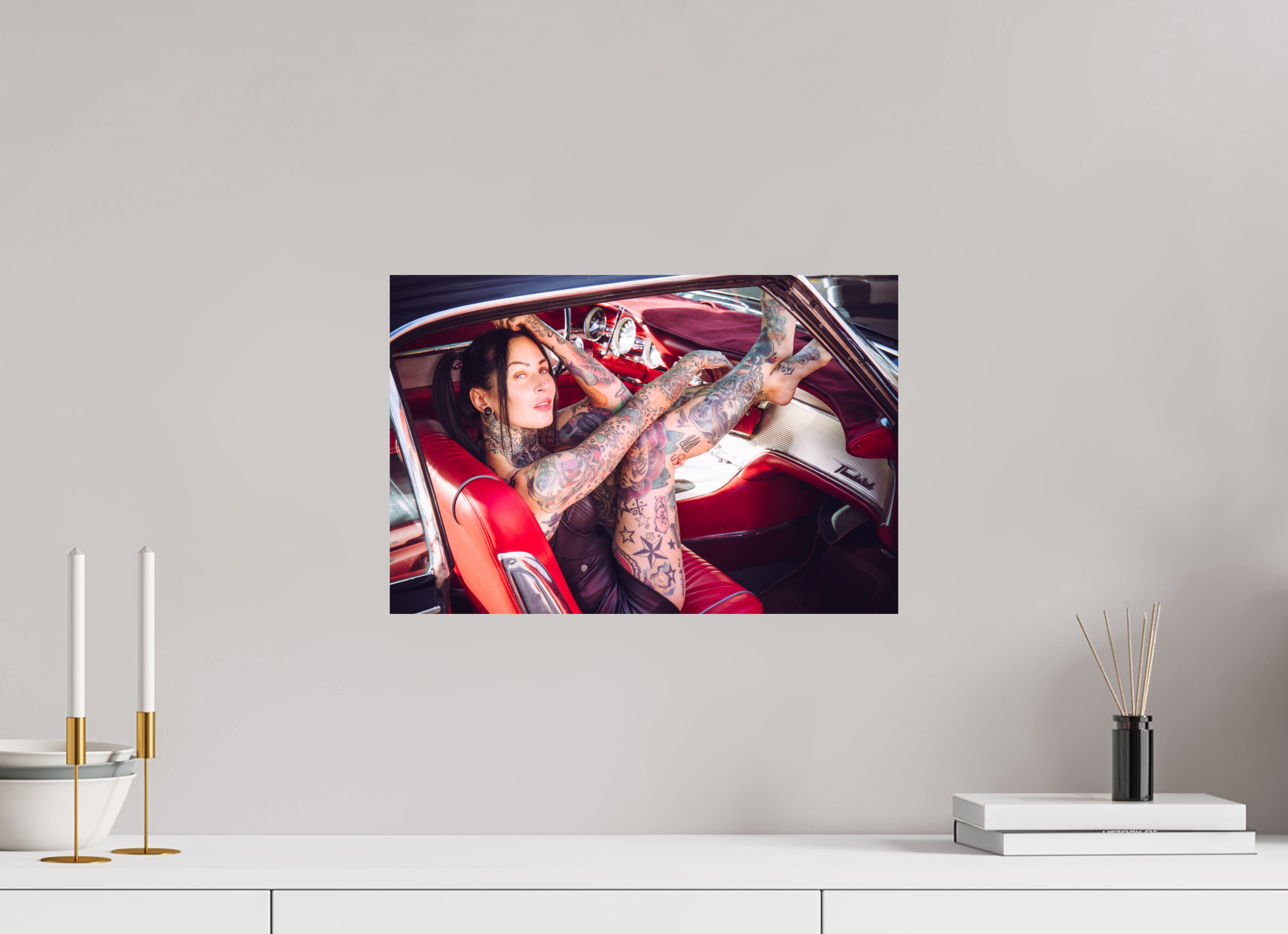 45 x 30 cm, Photo Print On Fuji Crystal DP II Femke Fatale Ford Thunderbird