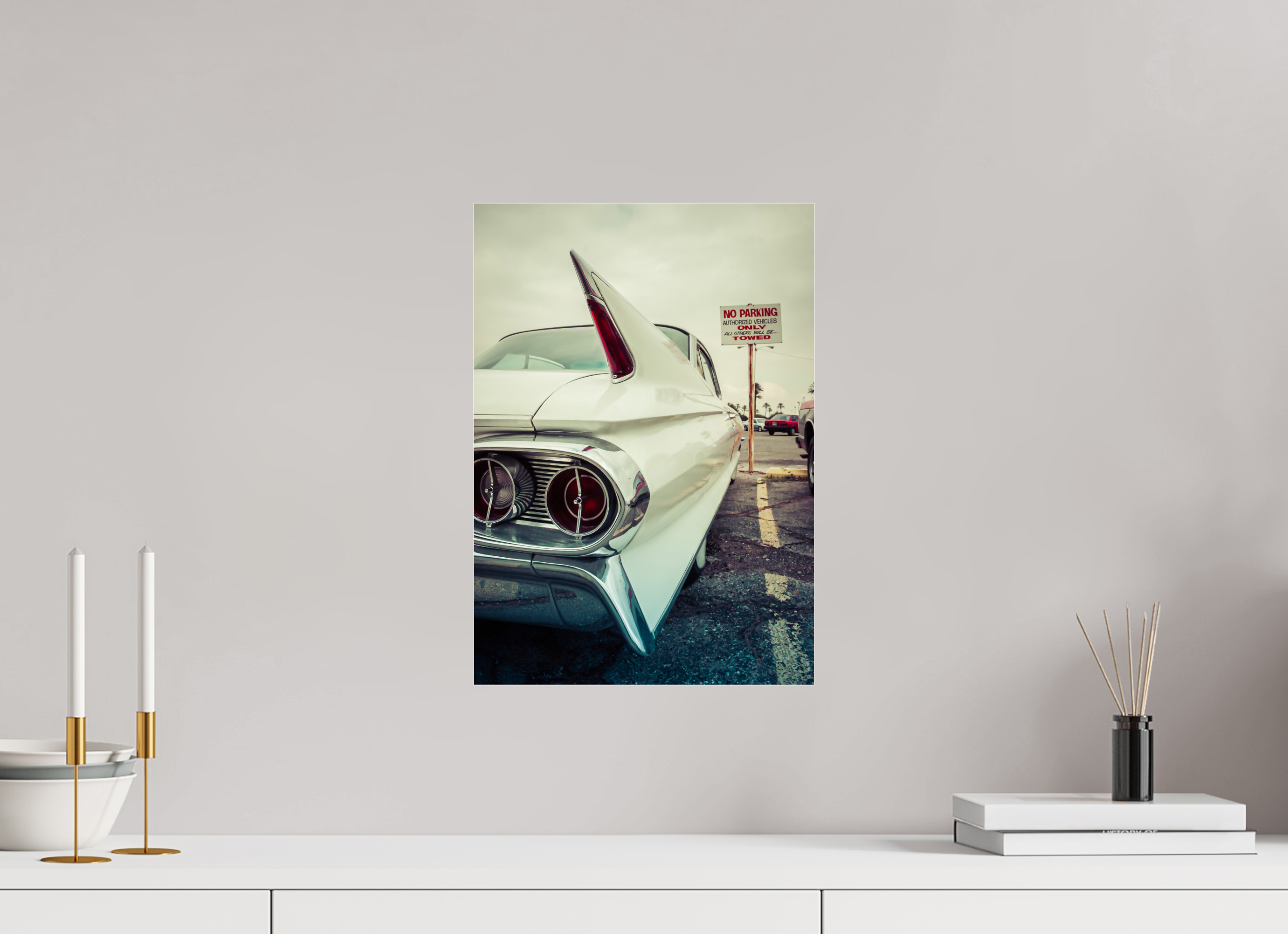 DIN A3 (29,7 x 42 cm), Photo Print Under Acrylic Glass White Cadillac Vegas