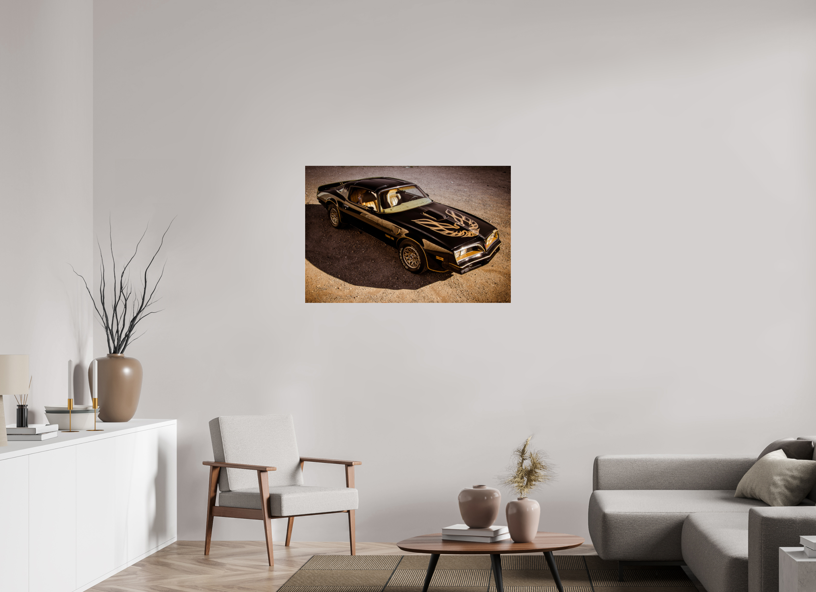 105 x 70 cm, Photo Print Under Acrylic Glass Pontiac Trans Am Firebird | Bandit