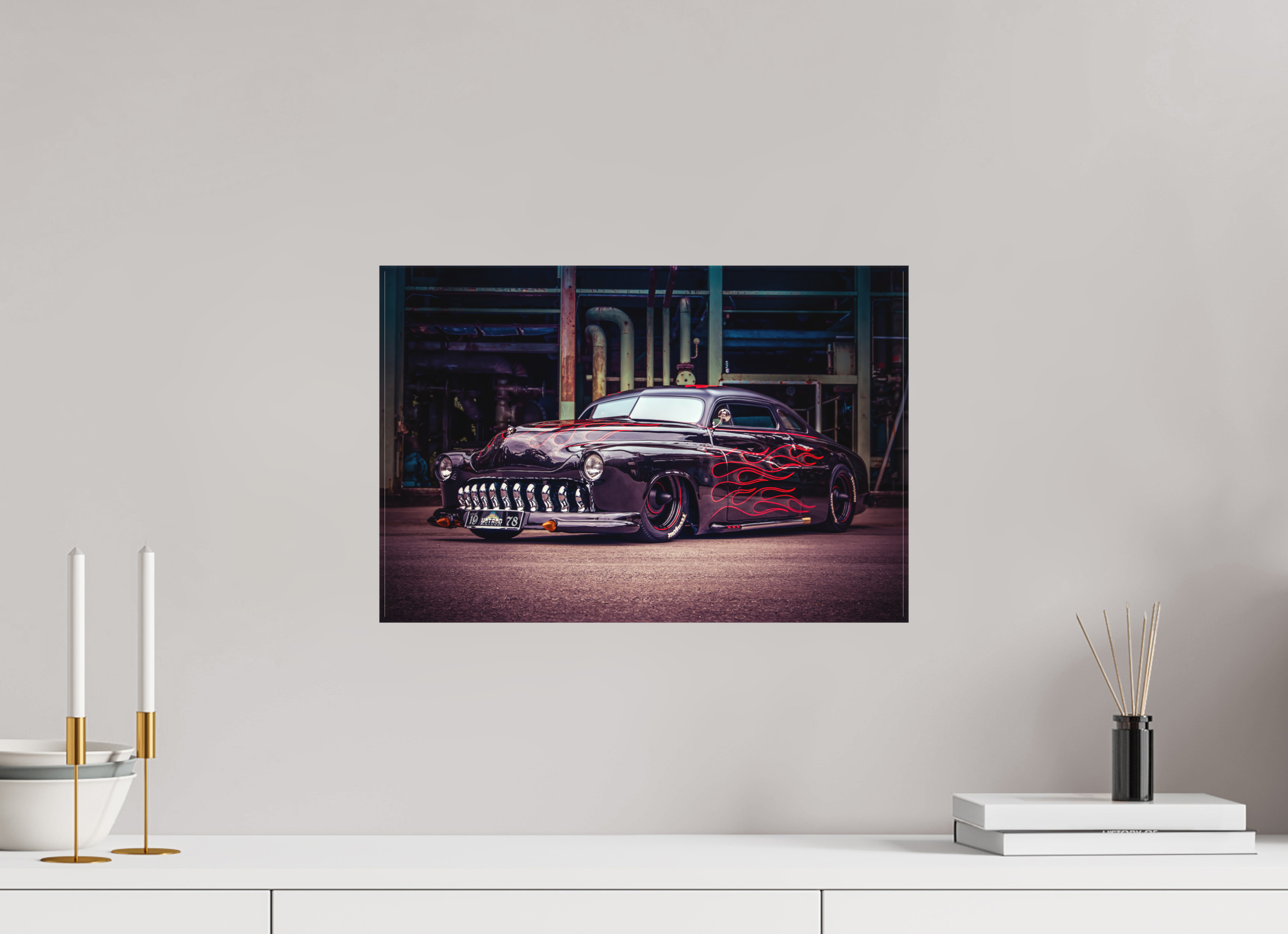 45 x 30 cm, Leinwand matt Rockabilly Freakout Kustom