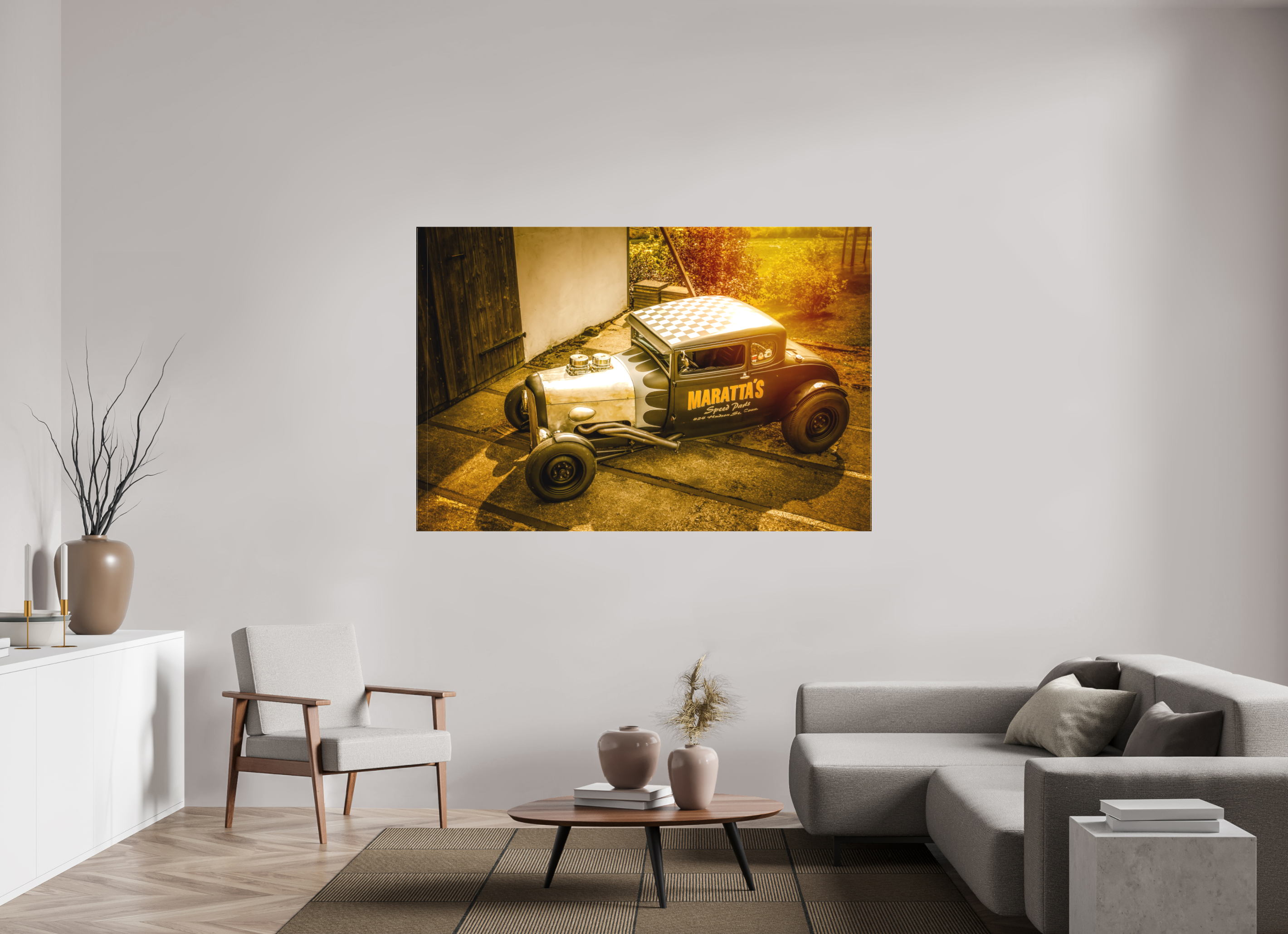 180 x 120 cm, Leinwand matt Hot Rod Maratta