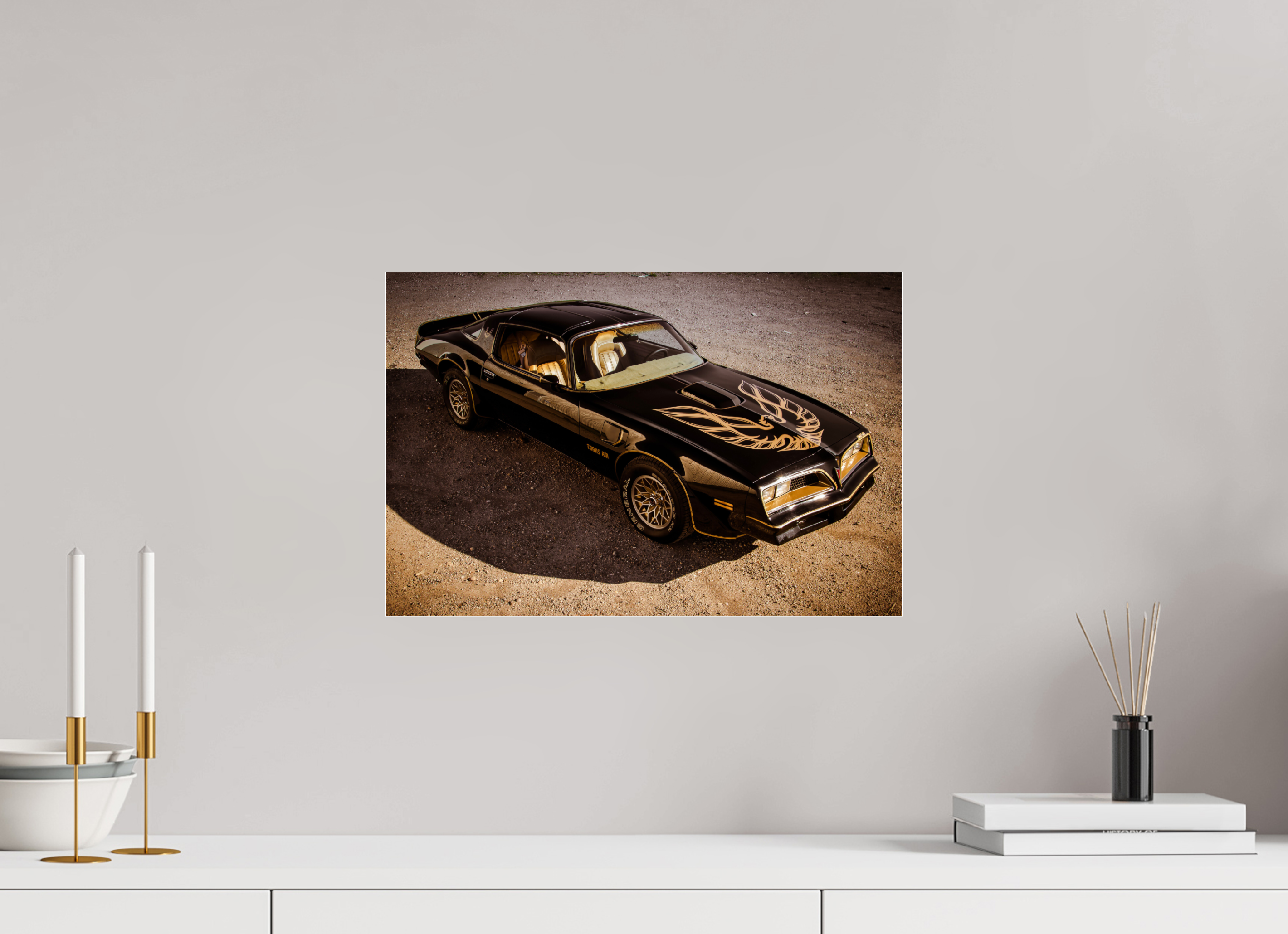 45 x 30 cm, Photo Print Under Acrylic Glass Pontiac Trans Am Firebird | Bandit
