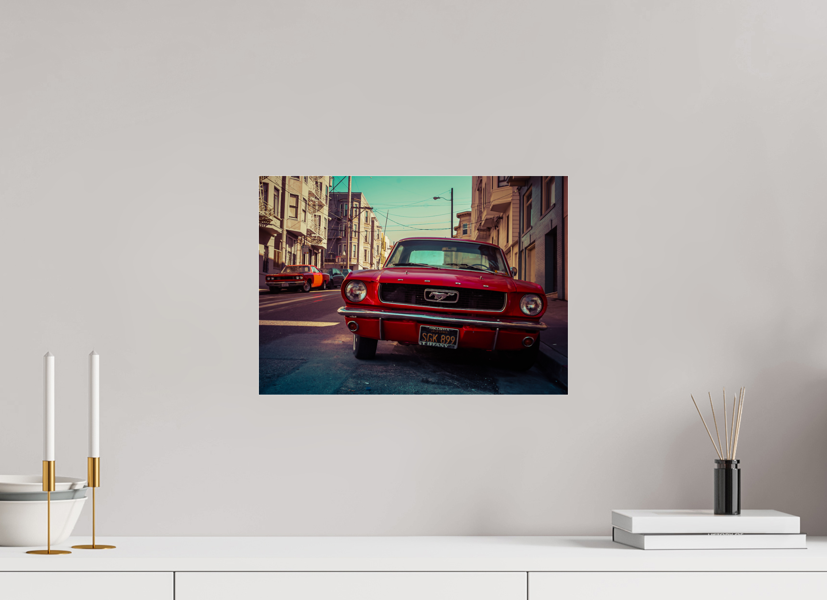 DIN A3 (42 x 29,7 cm), Photo Print Under Acrylic Glass Ford Mustang in San Francisco