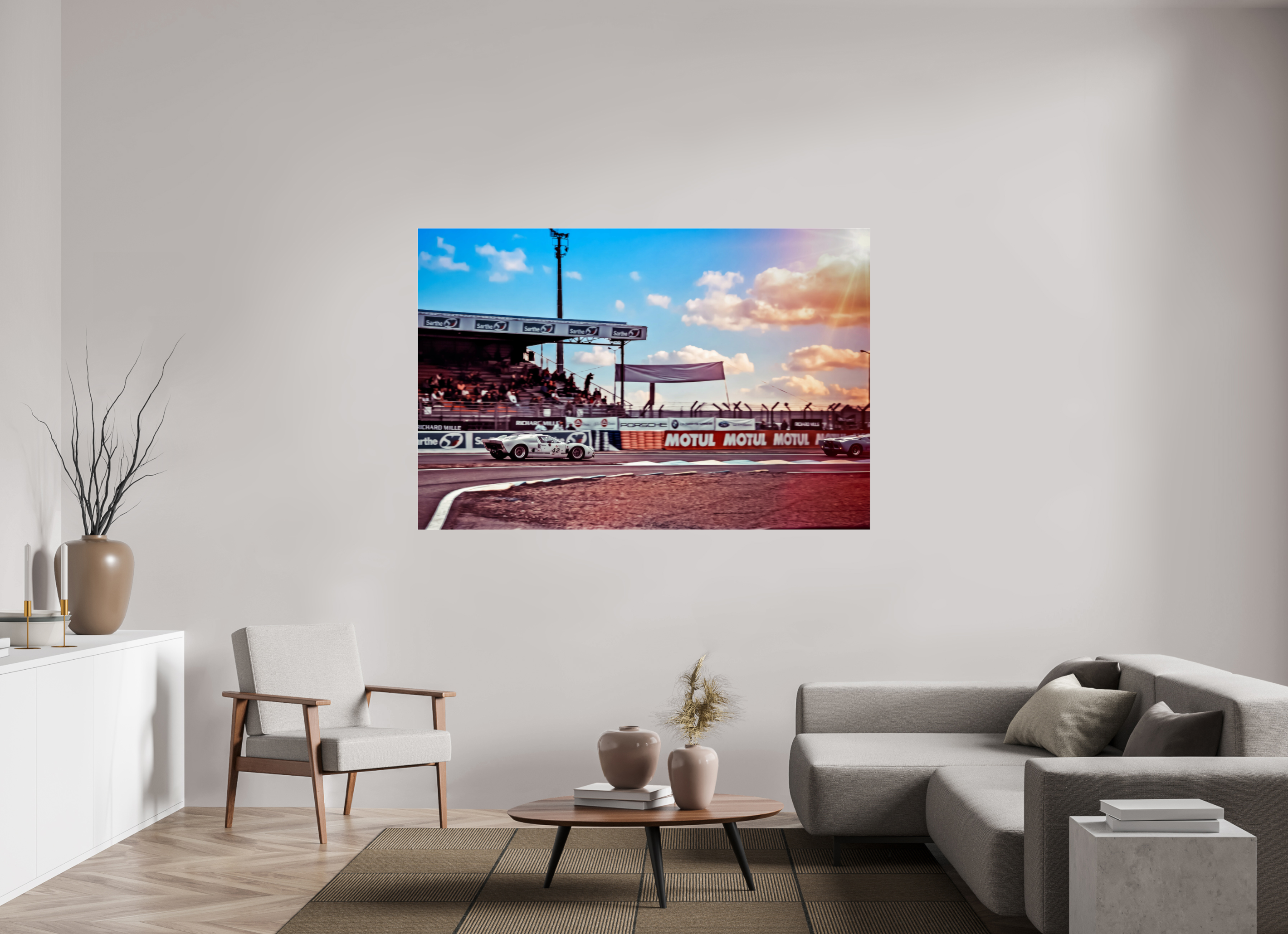 180 x 120 cm, Photo Print Under Acrylic Glass Le Mans - Ford GT40