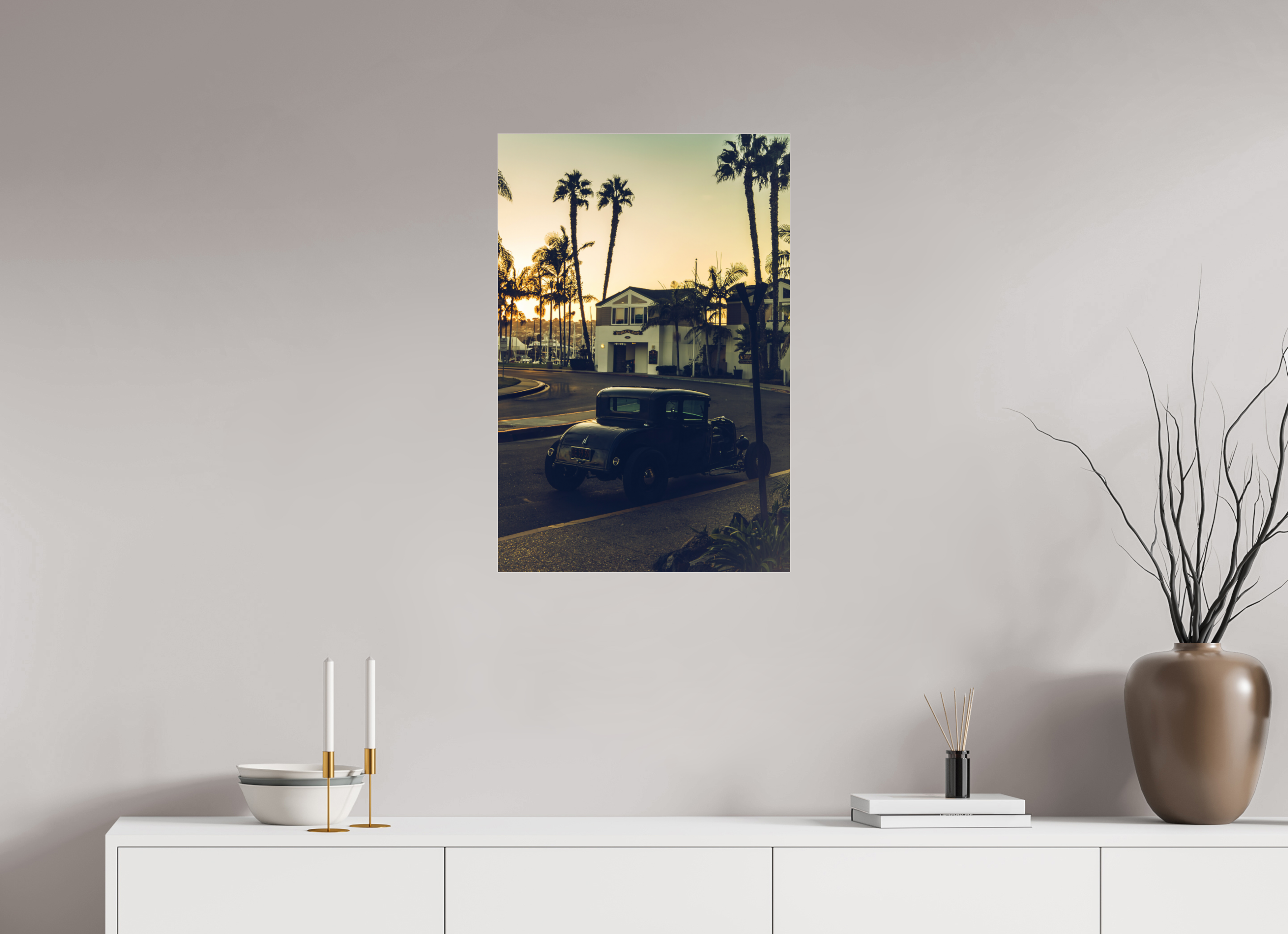 50 x 75 cm, Photo Print Under Acrylic Glass Black Hot Rod Bali Hai